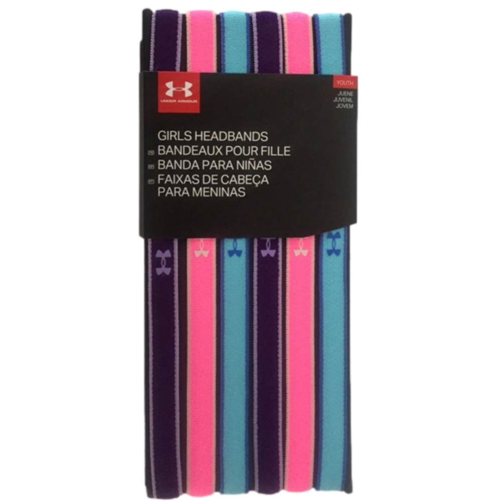 NEW! Under Armour Girls Mini Headbands - 6‎ pack head bands elastic colorful